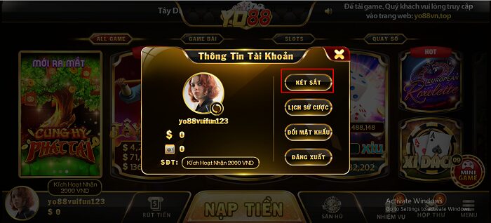 Tính năng két sắt Yo88 - ví tiền dự trữ vô cùng tiện ích dành cho game thủ