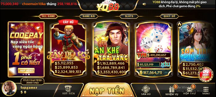 rut nap tien yo88