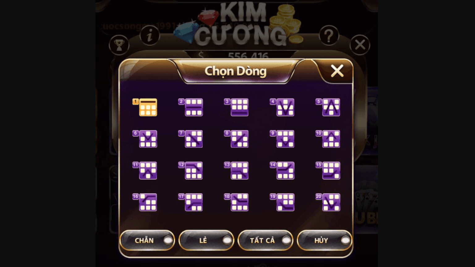 Chọn dòng chơi Kim cương Yo88